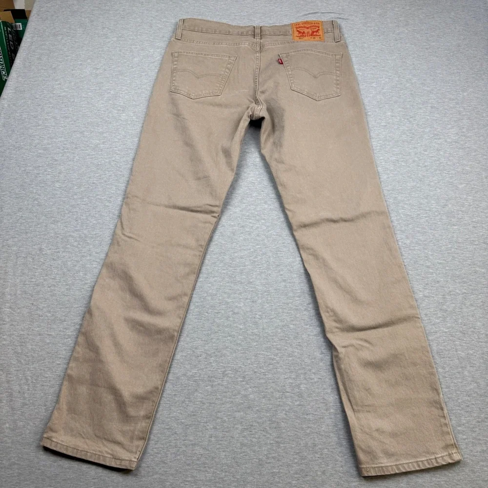 Levis 511 Slim Fit Pants Mens 33x32 Tan Khaki Stretch Cotton 04511-5878